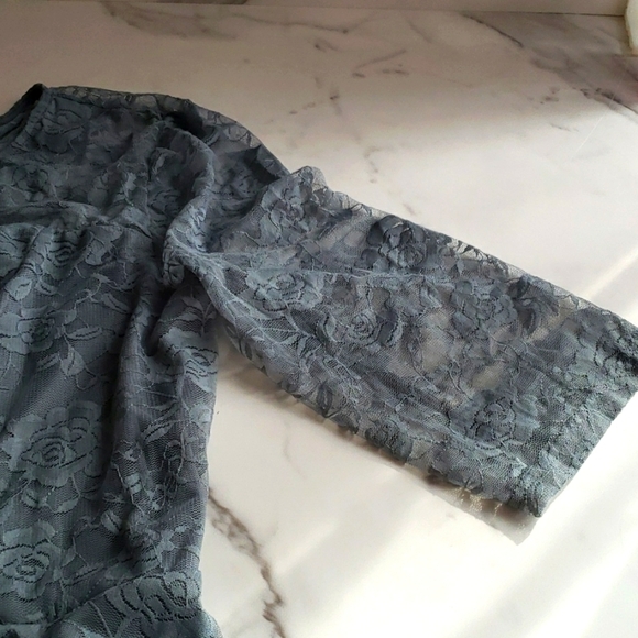 Dressystar Lace  Bridesmaid Dresses w/Sheer Neckline 3/4 sleeves in B-Grey 3XL - Picture 7 of 11